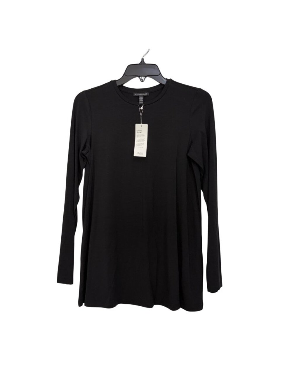 Eileen Fisher Women Black Long-Sleeve T-Shirt Size XXS Tencel Blend NWT